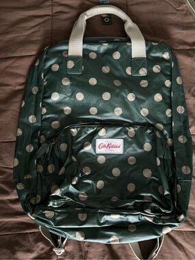 Cath Kidston Forest Green Polka Dot button spot Backpack